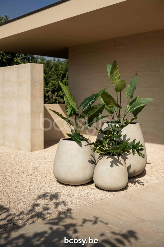 Jardinico CUMINO Round Plant Pot Cumino Conico set 3 Panna.