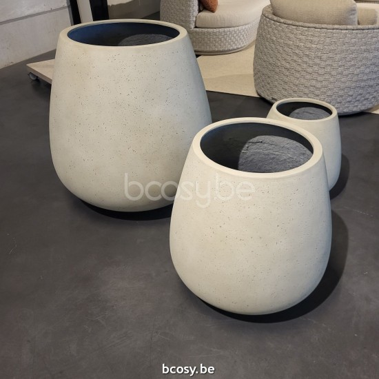 Jardinico CUMINO Runder Pflanzentopf Cumino Conico Satz 3 Panna.