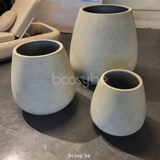 Jardinico CUMINO Round Flower And Plant Pot Cumino Conico set 3 Panna.