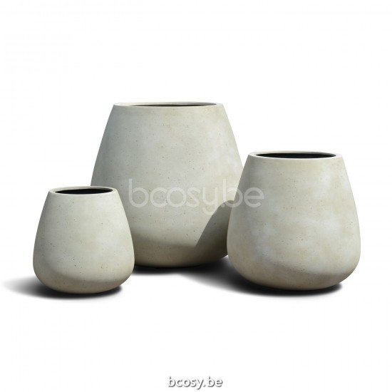 Jardinico CUMINO Ronde Plantenpot Cumino Conico set 3 Panna.