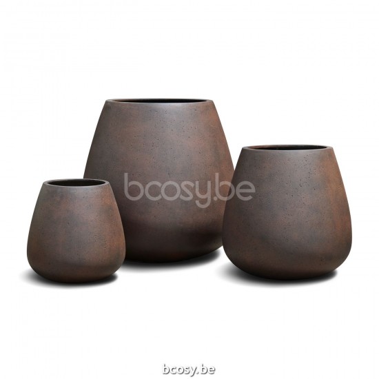 Jardinico CUMINO Ronde Plantenpot Cumino Conico set 3 Ruggine.