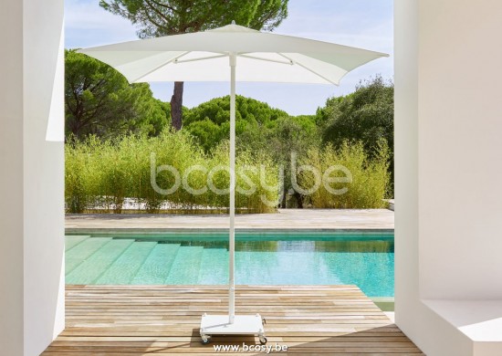 Jardinico ELBA Square Parasol Base Foot Stand Elba Medium 44 Kg White Steel.
