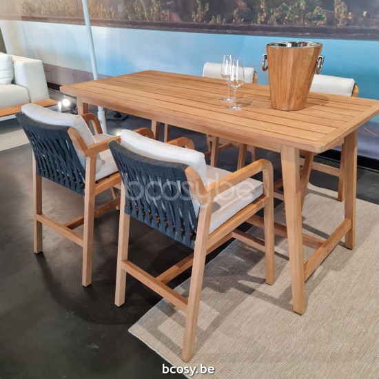 Jardinico FLEXX tables bars d extérieur en teck massif.