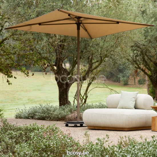 Jardinico JCP102 230x230 Vierkante Middenstam Parasol 2,3x2,3 Mast Cappuchino Aluminium Met Structuur Doek Nile Sunbrella Plus Marine cat3 UFJCP.102 CARACTERE.