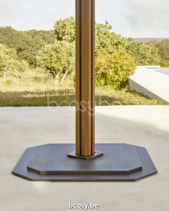 Jardinico JCP501 4x300x300 Quadruple Square Quad Sidepost Pole Alu Teak Canopy Cotton Sunbrella Plus Marine.