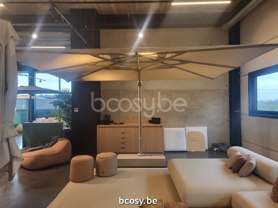 Jardinico LIMA 400x400 Quadratischer Freiarmschirm Leinen Mast Stoff Nile Sunbrella Plus Marine cat3.