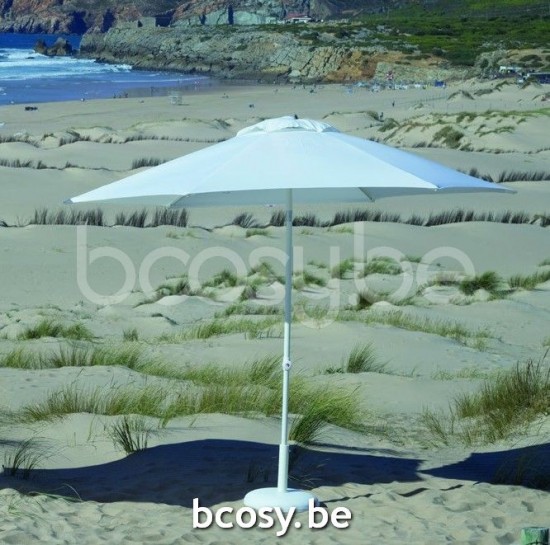 Jardinico MALIBU 300XR Runder Ampelschirm Weisser Mast Stoff White Olefin.