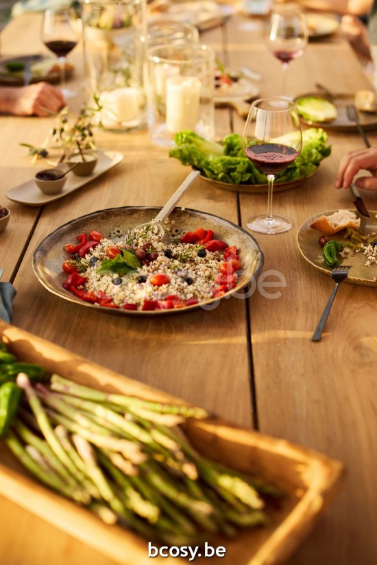Jardinico NATURE Rectangular Garden Outdoor Dining Table Almond Teak.