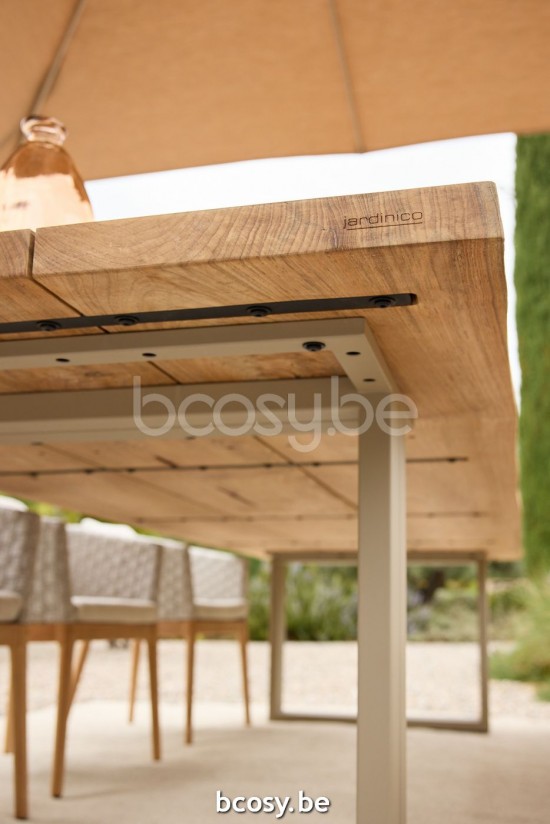 Jardinico NATURE Rectangular Garden Outdoor Dining Table Almond Teak.