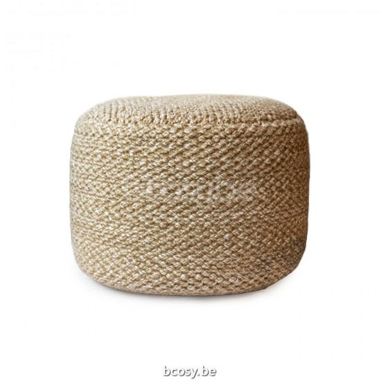 Jardinico POUFS COCO Ronde Poef ø 50 x 40H Klein Caramel.