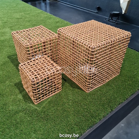  Jardinico SOLORE Quadratischer Led-licht Sonnenschirm Beleuchtung 34x34 Mittlerer Würfel Natural.