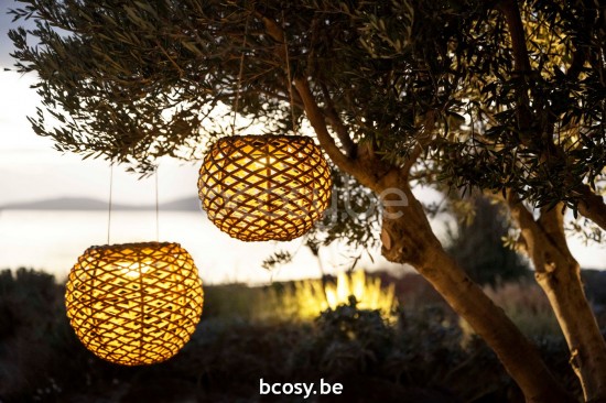  Jardinico SOLORE Runder Led-licht Sonnenschirm Beleuchtung Ø40 Medium Natural.