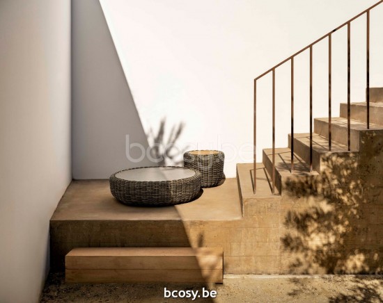 Jardinico TUGU Round Outdoor Garden Coffee Table Ø90 Cottage - Ceramic Taupegrey.