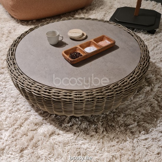 Jardinico TUGU Table De Jardin Basse À Caffee Rond Ø90 Cottage - Ceramic Taupegrey.