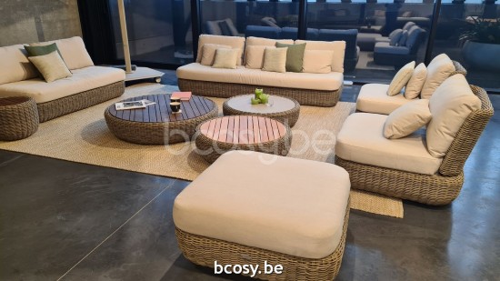  Jardinico TUGU Runder Couchtisch Kaffee Tisch Cottage - Teakholz.