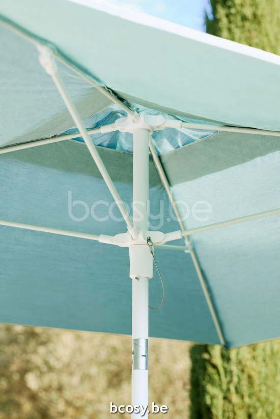 Jardinico TULI 240x240 Square Central Pole Centerpost Parasol Umbrella 2,4x2,4 Pole Mast Post White Powder Coated Aluminium| Canopy-fabrics Spa with bone Piping Sunbrella Solids Cat 1.