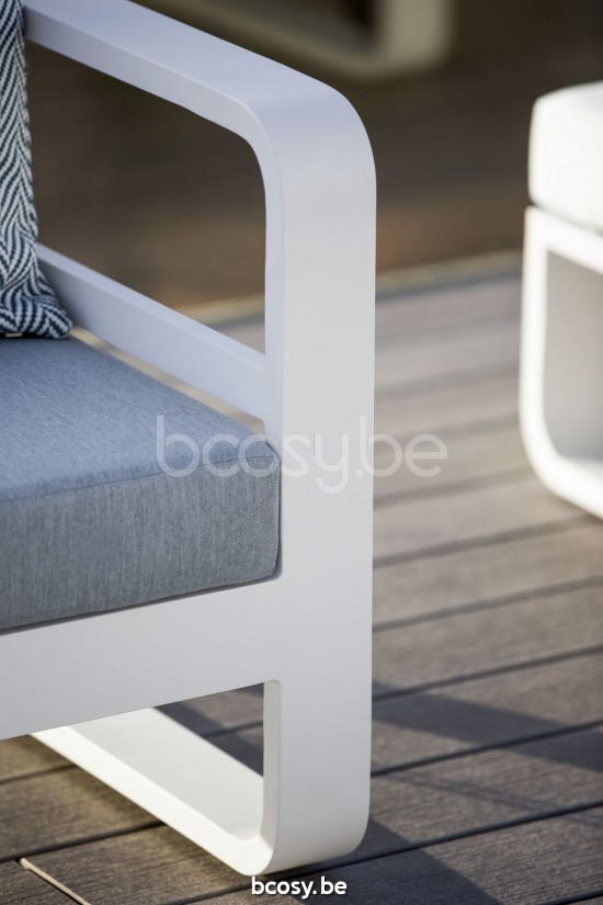 Jati&Kebon Reno salons de jardin détente 1 place Aluminium blanc mat.
