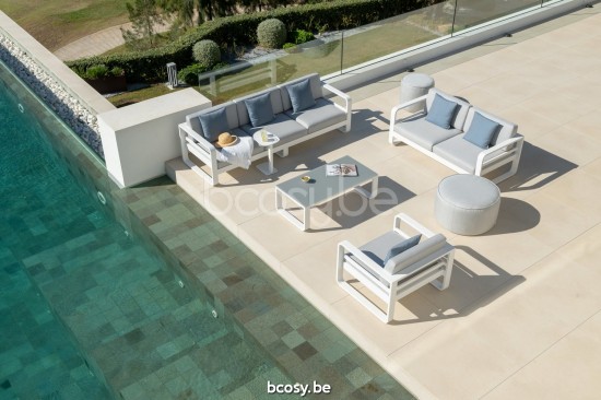 Jati Kebon Reno Canapé 3 places Aluminium blanc mat.