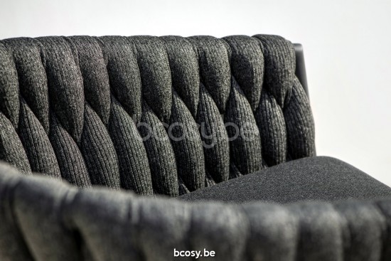 Jati Kebon Fortuna Socks Tuinstoel met armleuningen Sunbrella natte sooty nat 10030 quick dry foam Antraciet mat aluminium.