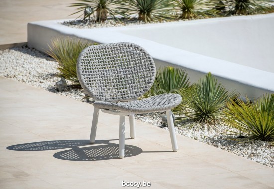Jati&Kebon Skate Alu garden outdoor lounge sets White mat aluminium Light grey melange.