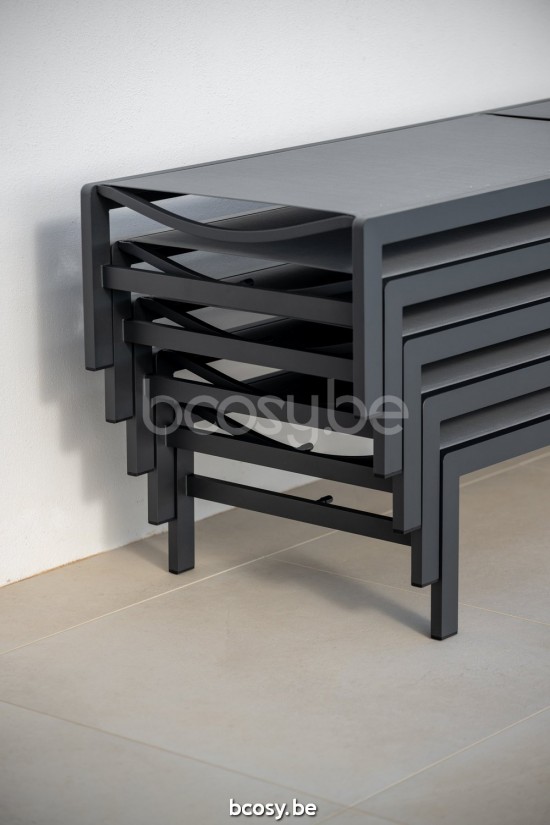 Jati&Kebon Sylt lits de jardin bain de soleil Fauteuils de relaxation chaises longues Aluminium blanc mat.