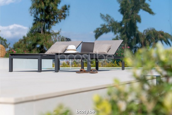 Jati Kebon Cadzand Sonnenliege Ohne kissen Aluminium anthrazit matt.