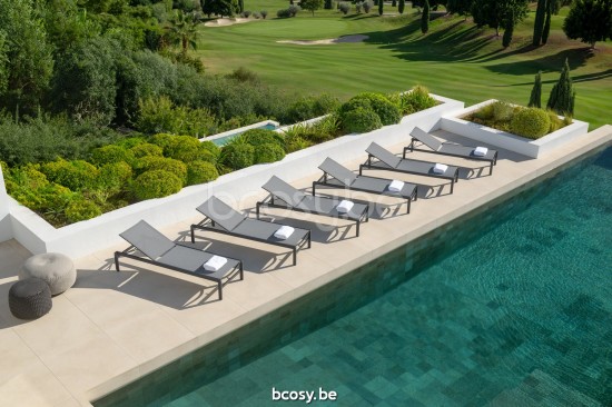 Jati Kebon Sylt Chaise longue Chaise longue empilable Sans coussins Aluminium anthracite mat.