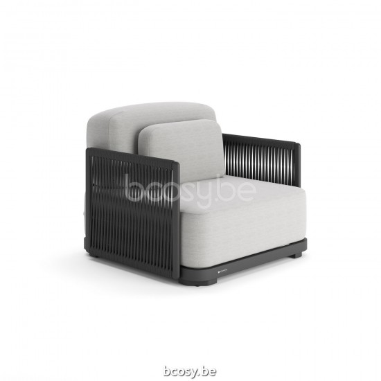 Jati Kebon Durbuy Sofa 1-zits Antraciet mat aluminium.