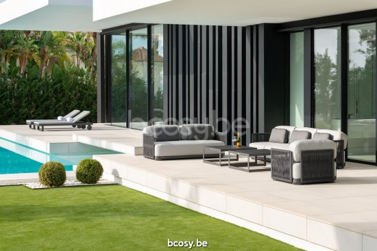 Jati Kebon Durbuy Base de salon 1 place Sans coussins Aluminium anthracite mat.