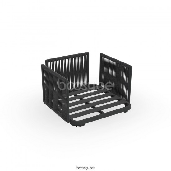 Jati Kebon Durbuy Loungesockel 1-sitzig Ohne kissen Aluminium anthrazit matt.