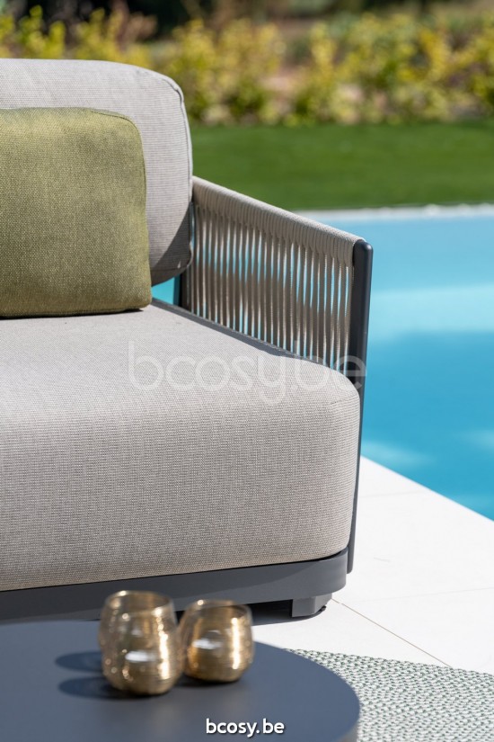 Jati Kebon Durbuy Base salon 2 places Sans coussins Aluminium anthracite mat.