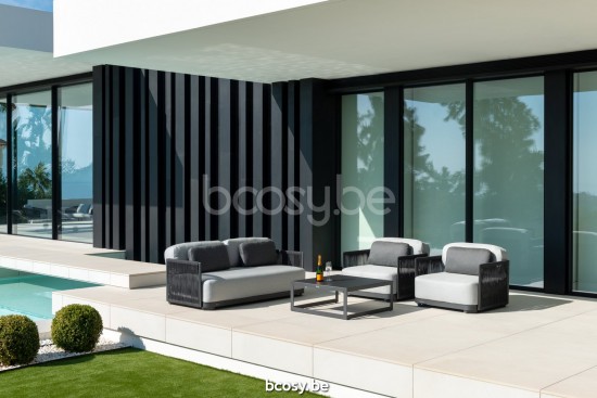 Jati Kebon Durbuy Base salon 2 places Sans coussins Aluminium anthracite mat.