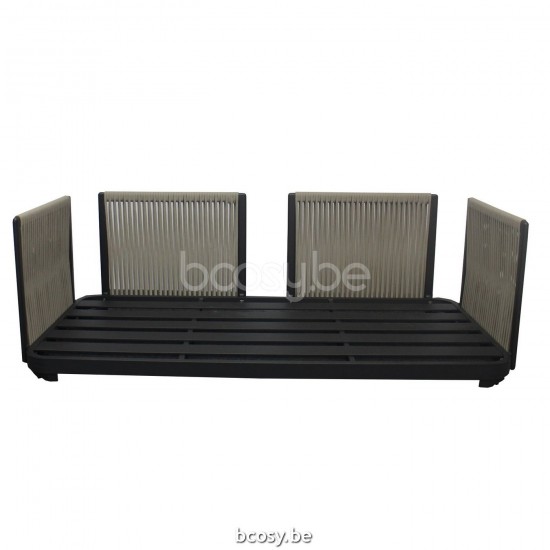 Jati Kebon Durbuy Sofa 2-zits Antraciet mat aluminium.