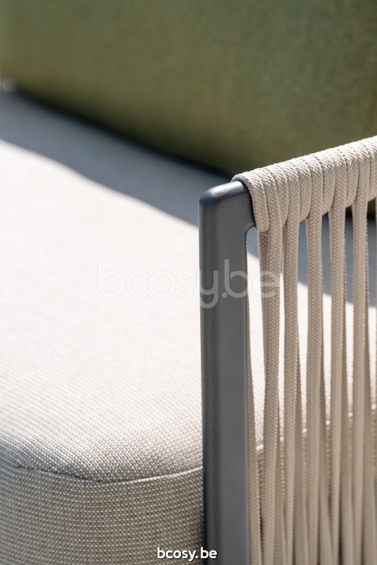 Jati Kebon Durbuy Base salon 3 places Sans coussins Aluminium anthracite mat.