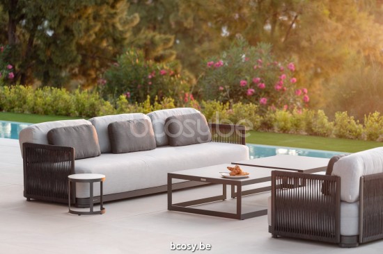 Jati Kebon Durbuy Base salon 3 places Sans coussins Aluminium anthracite mat.