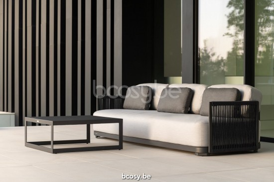 Jati&Kebon Durbuy salons de jardin détente 3places Aluminium anthracite mat.