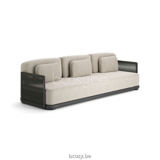 Jati Kebon Durbuy Lounge Base 3Seat Alu Charcoal Mat.