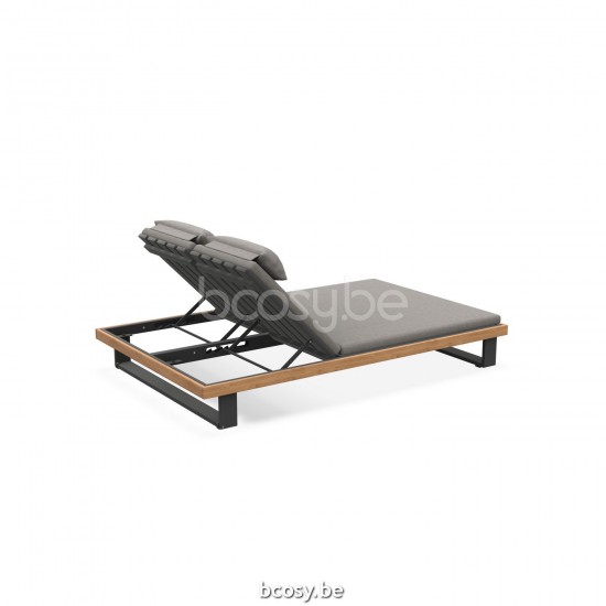 Jati Kebon Truro Ligbed Antraciet mat aluminium.