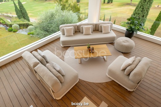 Jati Kebon Durbuy Lounge Base 1-Seat Alu White Mat.