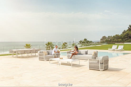 Jati Kebon Durbuy Base salon 2 places Sans coussins Aluminium blanc mat.