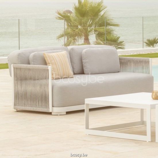 Jati Kebon Durbuy Lounge Base 2-Seat Alu White Mat.