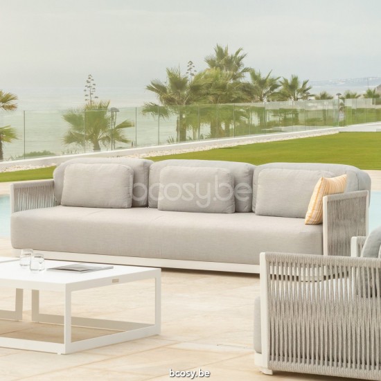 Jati Kebon Durbuy Lounge Base 3-Seat Alu White Mat.