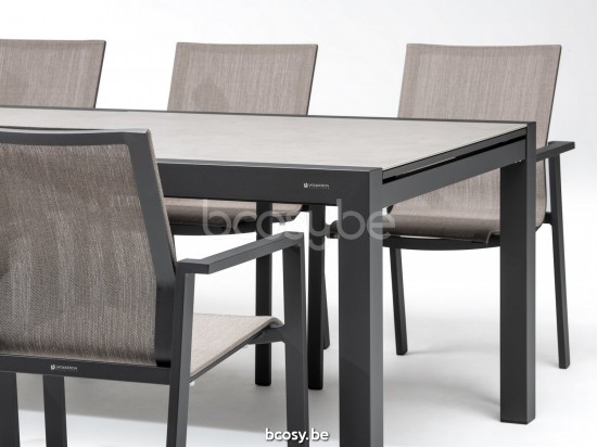 Jati Kebon Beja Fauteuil empilable Sans coussins Aluminium anthracite mat.