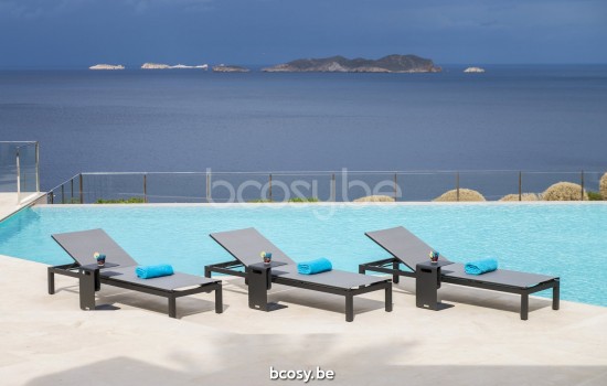 Jati Kebon Cadzand Ligbed Zonder kussens Zwart mat aluminium.