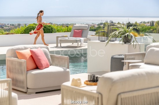 Jati Kebon Durbuy Loungebasis 1-zit Zonder kussens Zandkleur.