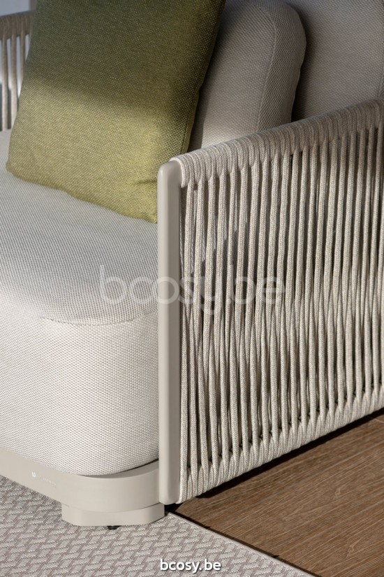 Jati Kebon Durbuy Lounge Base 3-Seat Alu Sand Mat.