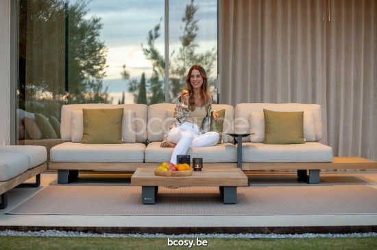 Jati Kebon Tucino Table basse de jardin Aluminium anthracite mat Dessus de table Plaque d'aluminium Charcoal.