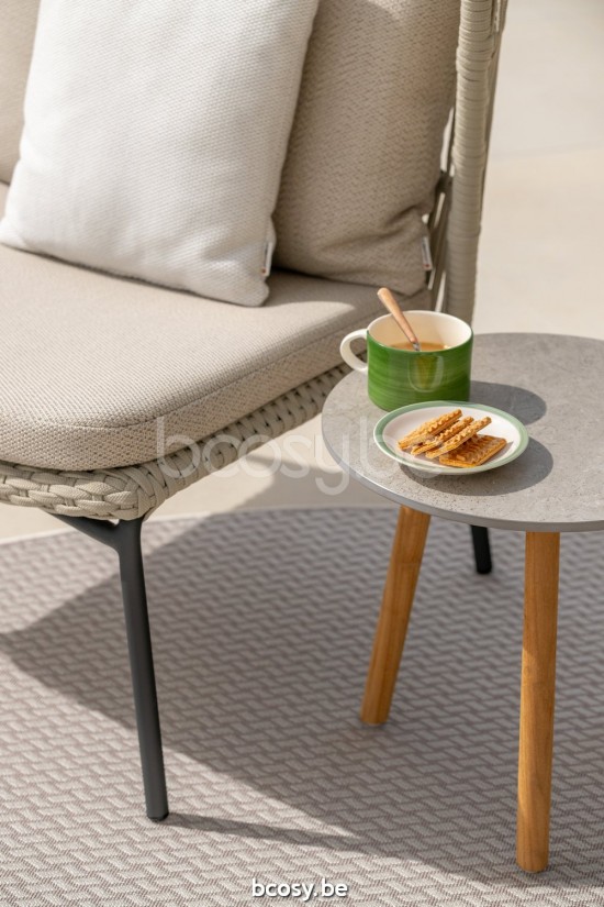 Jati Kebon Lima Deep Seating Chair Alu Charcoal Mat Line Weaving Beige Uni.