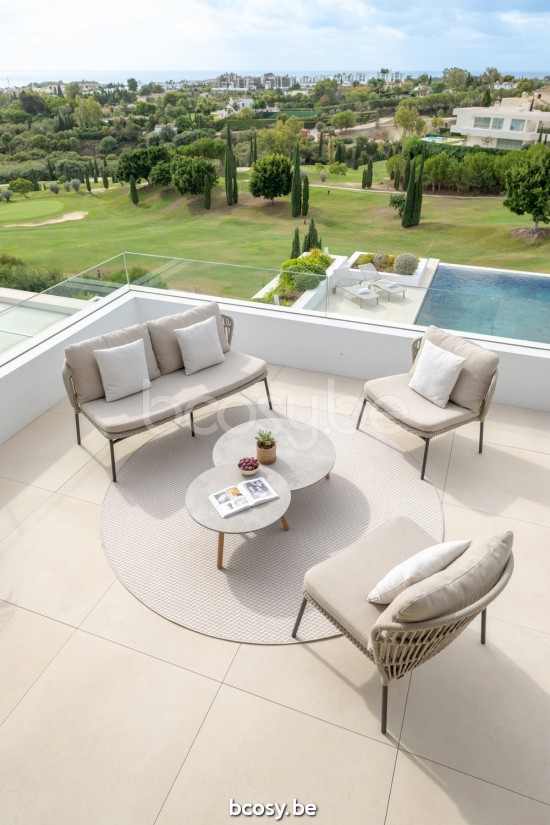 Jati&Kebon Lima Loungesets 2zit Antraciet mat aluminium Beige uni.