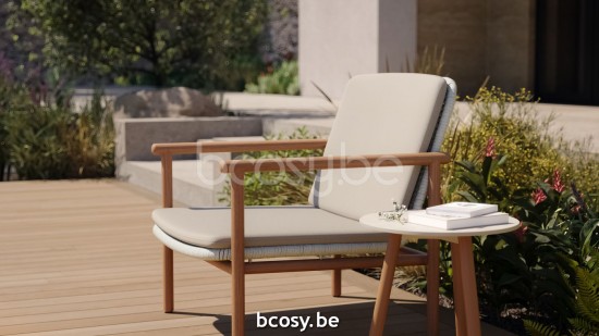 Jati Kebon Benoa Canapé 1 place Sans coussins Corde Linnen.